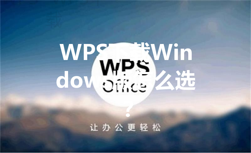 WPS下载Windows版怎么选？ 三