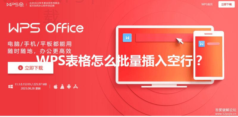 WPS表格怎么批量插入空行？ 三